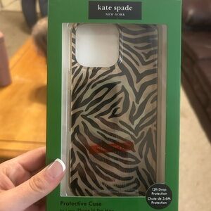 Kate Spade Zebra Stripe iPhone Case - Black and Tan